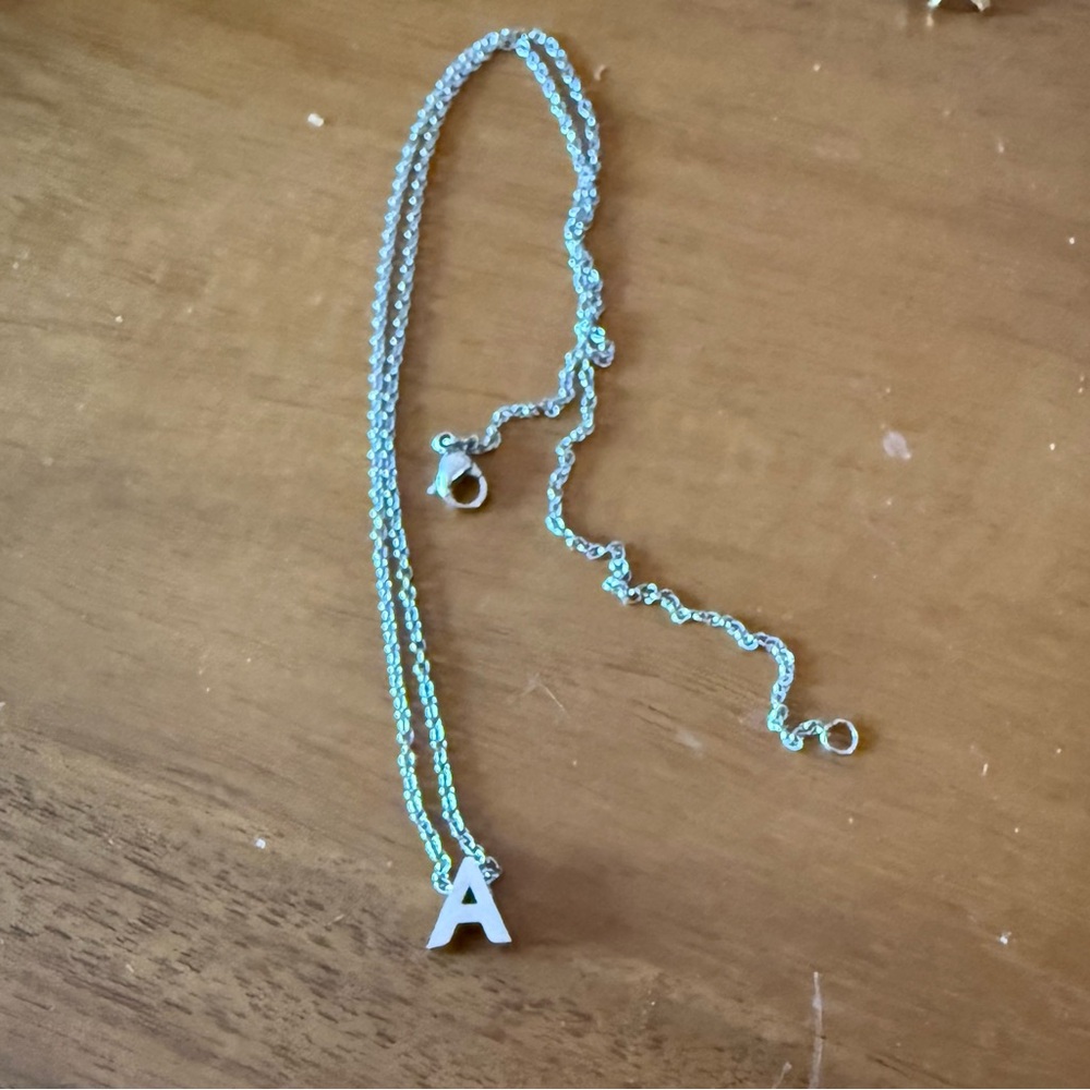 Silver Initial 'A' Necklace